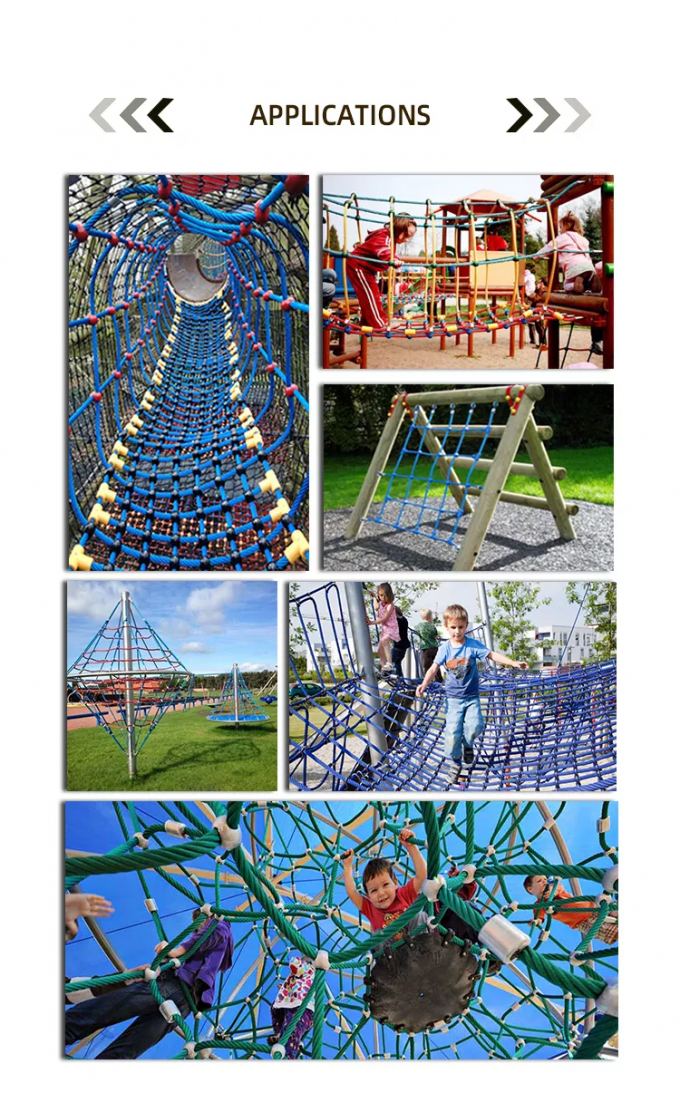 Playground 16mm Polyester Combination Rope UV Resistant With Steel Core