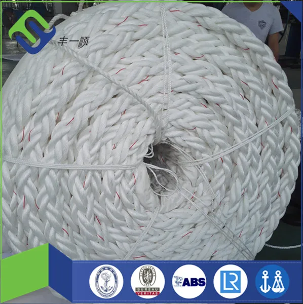 Polypropylene PP 8 Strand Floating Rope for Ship Mooring with Low Elongation 12