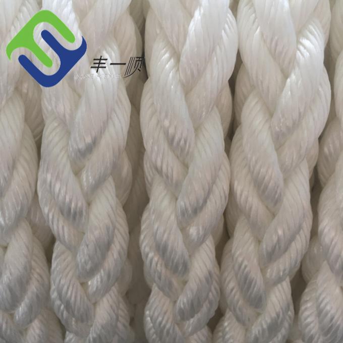 White Polyester Marine 8 Strand Mooring Rope Abrasion Resistant 6
