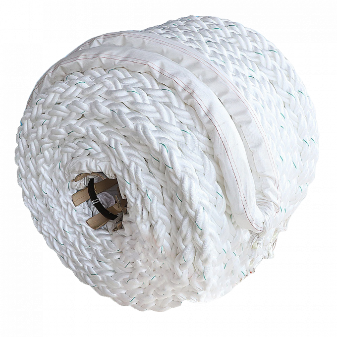 White 53mm 8 Strand Polyester Boat Hawser Laid Fibre Towing Mooring Strong Rope For Marine Use 3