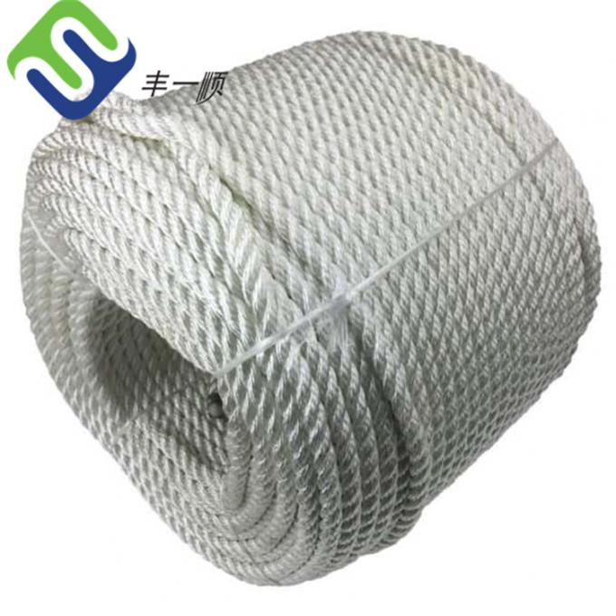 White Color Nylon Rope 32mm Diameter 3 Strand Twist Nylon Marine Rope 0