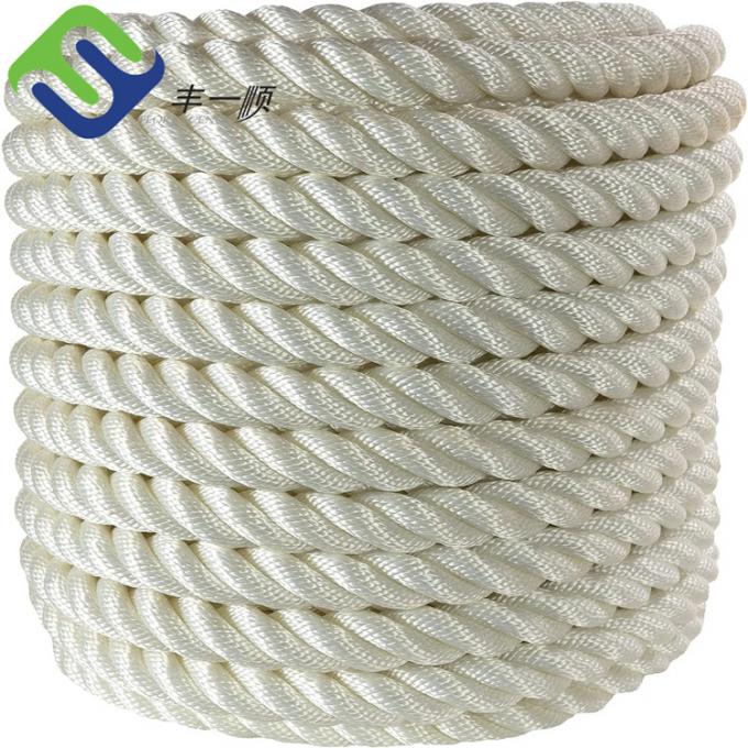 White Color Nylon Rope 32mm Diameter 3 Strand Twist Nylon Marine Rope 1
