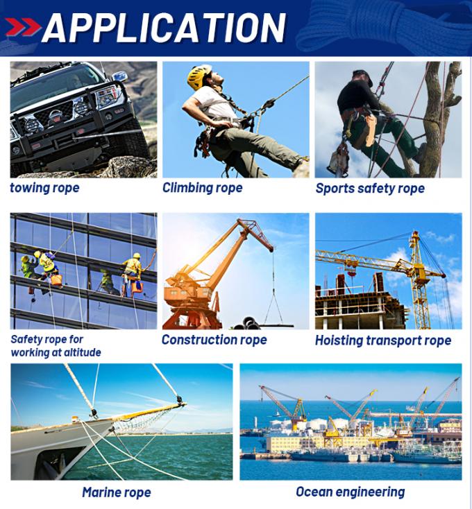 ABS Approved 12 Strand UHMWPE Rope With Double Braided Polyester Cover 32mmx500m 9