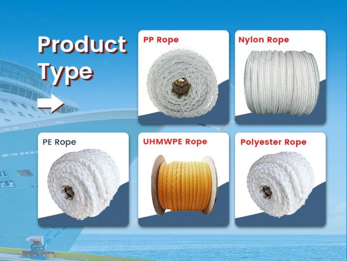 White High Strength PP Polypropylene 8 Strand 64 Mm Mooring Rope For Marine Rope 13