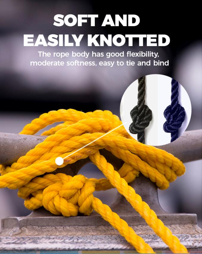 White 53mm 8 Strand Polyester Boat Hawser Laid Fibre Towing Mooring Strong Rope For Marine Use 5