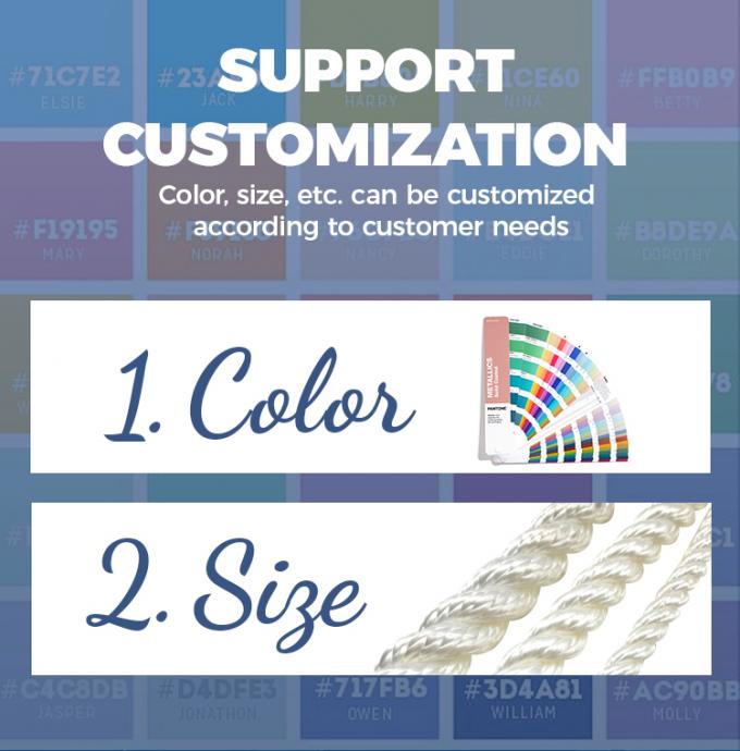 White 53mm 8 Strand Polyester Boat Hawser Laid Fibre Towing Mooring Strong Rope For Marine Use 7