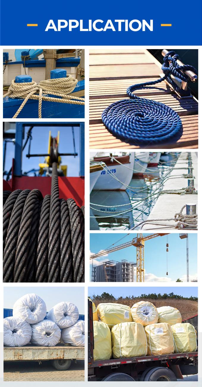 White 53mm 8 Strand Polyester Boat Hawser Laid Fibre Towing Mooring Strong Rope For Marine Use 9