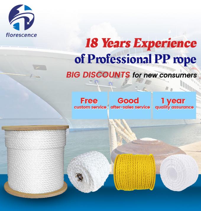 White High Strength PP Polypropylene 8 Strand 64 Mm Mooring Rope For Marine Rope 0