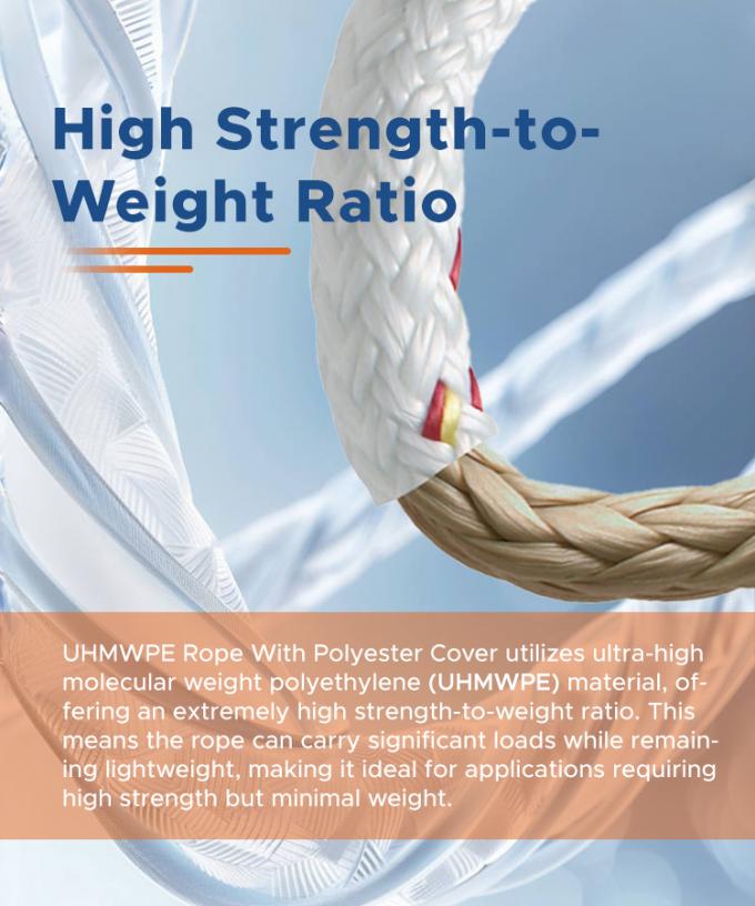 High Strength Double Braided Polyester Jacket With Uhmwpe Marine Towing Rope 1