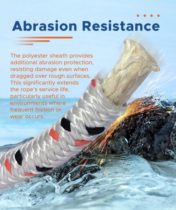 High Strength Double Braided Polyester Jacket With Uhmwpe Marine Towing Rope 2