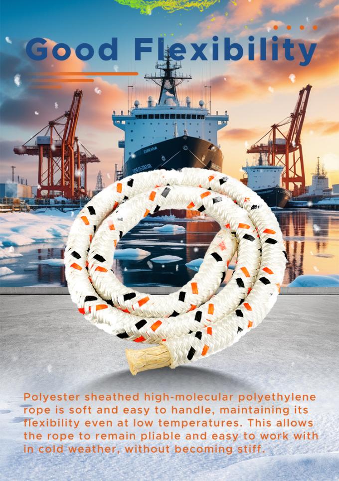 High Strength Double Braided Polyester Jacket With Uhmwpe Marine Towing Rope 4