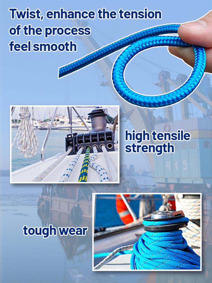 Tmp Rope Custom Pre Stretch UHMWPE Marine Rope 12 Strand 48mm HMPE Ship Mooring Rope