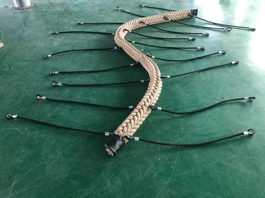 Sandy Color Polyester 12 Strands Rope Bridge 150mmx4200mm