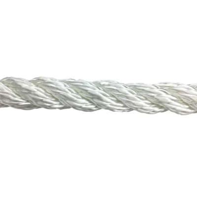 3 Strand Twisted Nylon Rope White Color Soft Rope For Marine Using
