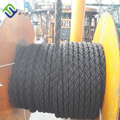 Orange Color 8 Strand Polyester Rope 64mm Mooring Tow Line For Vessel