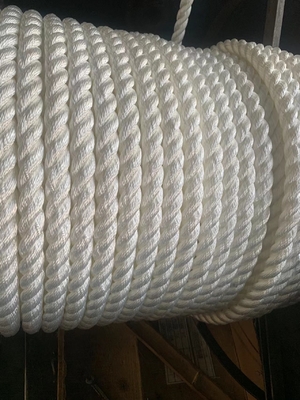 Marine Fiber Rope 3 Strand Nylon Twisted Rope 36mm Mooring Tail Hawser Ship Rope