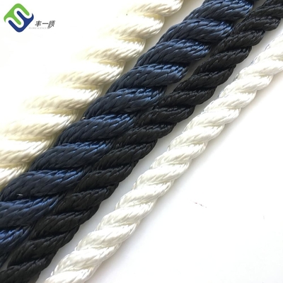 3 Strand Twisted Nylon Rope White Color Soft Rope For Marine Using