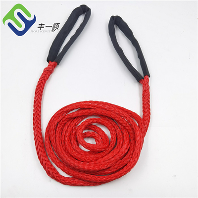 Red Color 12 Strand UHMWPE HMPE Spliced Mooring Rope 24mmx220m For Ships