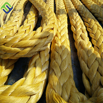 Red Color 24mmx220m 12 Strand UHMWPE HMPE Spliced Mooring Rope For Ships