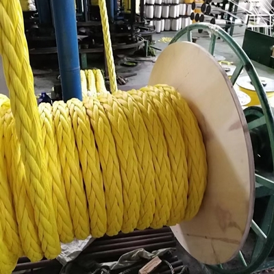 Red Color 24mmx220m 12 Strand UHMWPE HMPE Spliced Mooring Rope For Ships