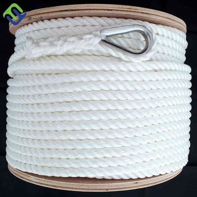 Twisted 3 Strand Nylon Rope Marine Boat Anchor Rope For Ship
