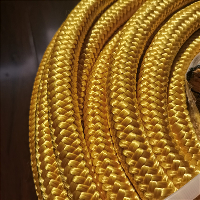 Yellow Color Double Braided 10mmx200m UHMWPE Rope With Polyester Cover