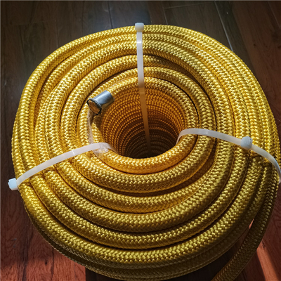 Yellow Color Double Braided 10mmx200m UHMWPE Rope With Polyester Cover