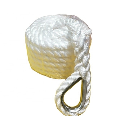 High Strength 3 Strand Nylon Twisted Rope Marine Rope With Thimble