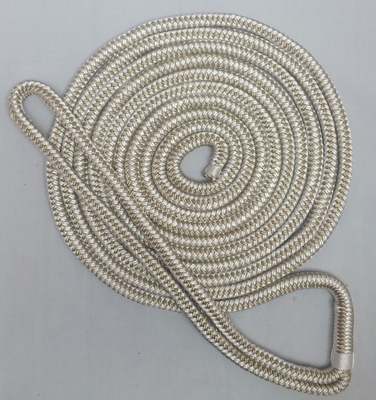 1/2” X 15’Dock Lines Marine Double Braided Nylon Dock Line With 12” Eyelet
