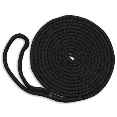 1/2” X 15’Dock Lines Marine Double Braided Nylon Dock Line With 12” Eyelet
