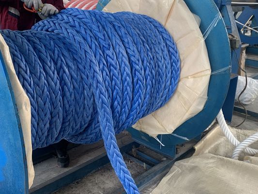 High Tensile UV Resistant 12-Strand Braided UHMWPE Rope 28mm-96mm 220m for Marine and Industrial Applications