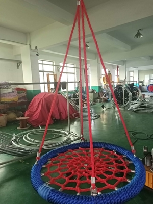 Grey Green Mixed Color 100cm dia 12cm ring Playground Net Swing With High Loading Capacity