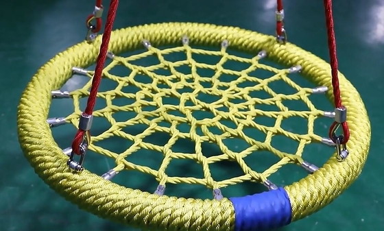 Grey Green Mixed Color 100cm dia 12cm ring Playground Net Swing With High Loading Capacity