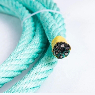 6 Strand 18mmx500m PP PE Combination Wire Core Rope For Fishing Towing Ship