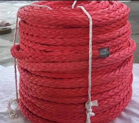 High Tensile 12 Strands Braided Uhmwpe Ship Mooring Rope Winch Towing Rope