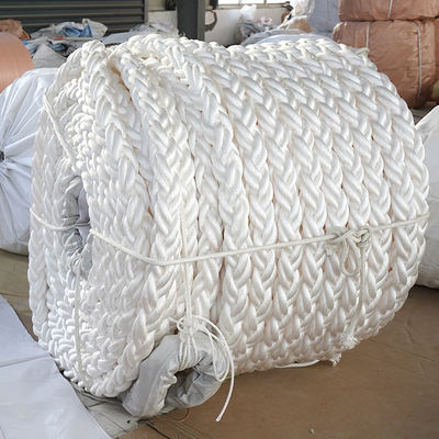 White Color8 Strand 64mm/72mm Polypropylene PP Marine Mooring Rope With High Breaking Load