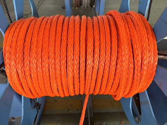 100% Uhmwpe Rope 12mm 12 Strands Braided High Strength Druable Cord Winch Towing Rope