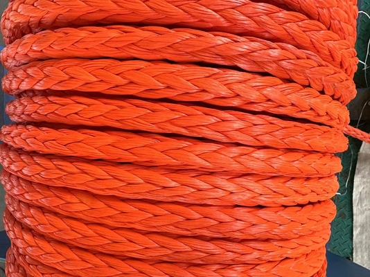 100% Uhmwpe Rope 12mm 12 Strands Braided High Strength Druable Cord Winch Towing Rope