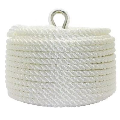 12mm White Color 3 Strand Polyester Rope for Manual Anchor Winch