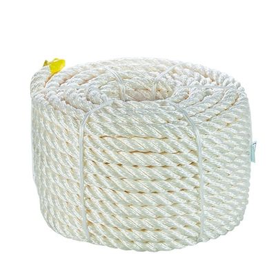 36mm 220m Each Roll 3 Strand Twist Nylon Marine Ropes White Color With Factory Test Report