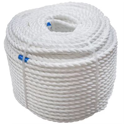 36mm 220m Each Roll 3 Strand Twist Nylon Marine Ropes White Color With Factory Test Report