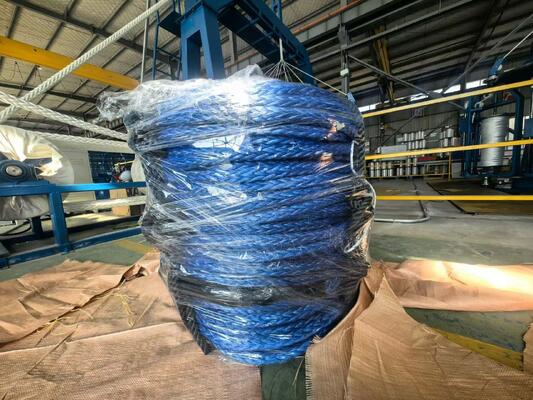 Blue Color UV Resistance UHMWPE 12 Strand Marine Mooring Rope 22mmx220m With DNV Certificate