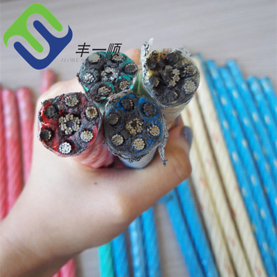 PP Monofilament Combination Wire Rope Steel Wire Core 6 Strand 16mm Playground Rope
