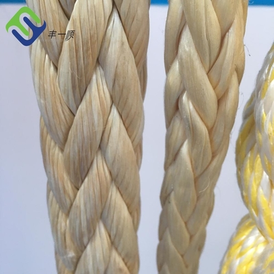Polyester Fiber Double Braided UHMWPE Rope Towing Trawling 12 Strand