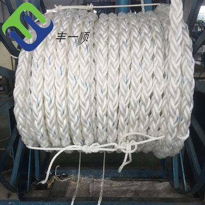 Marine Mooring Rope 8 Strand Braided PP Danline Fiber Rope 32-88mm for Ship
