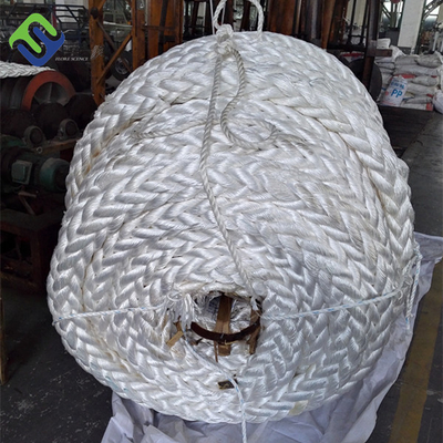 Wear Proof Double Braided Mooring Rope White Polyamide Nylon Rope