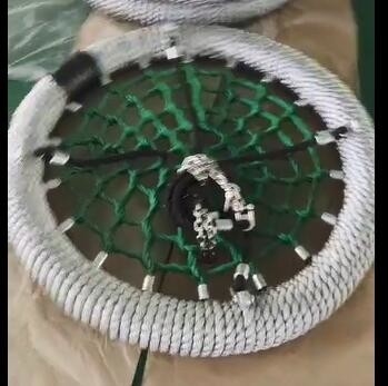 Grey Green Mixed Color 100cm dia 12cm ring Playground Net Swing With High Loading Capacity