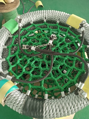 Grey Green Mixed Color 100cm dia 12cm ring Playground Net Swing With High Loading Capacity