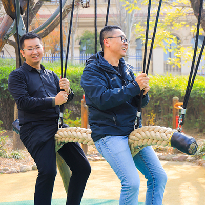 Amusement Park Outdoor Polyester Braided Swing Bridge For Kids