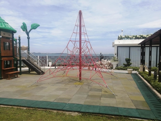 Outdoor Playground Climbing Net 4mx4m Pyramid Rope UV Resistant For Kids